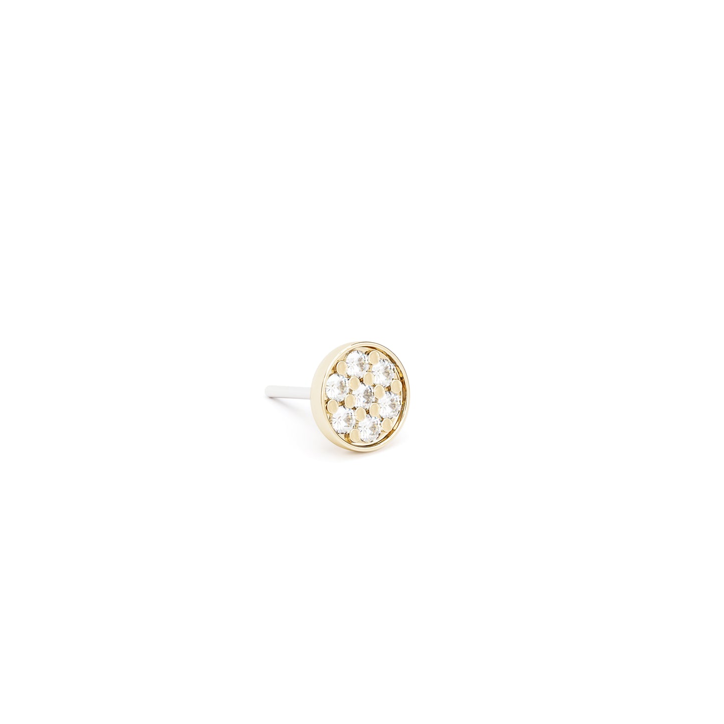 Round 14K Gold Diamond Threadless End