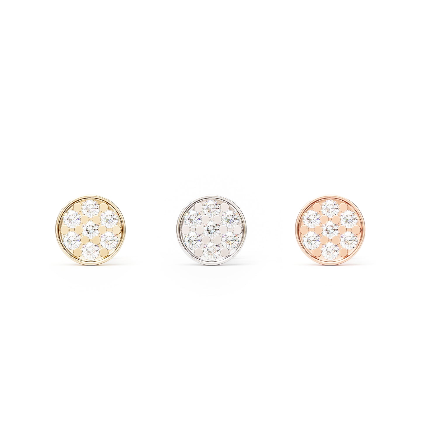 Round 14K Gold Diamond Threadless End