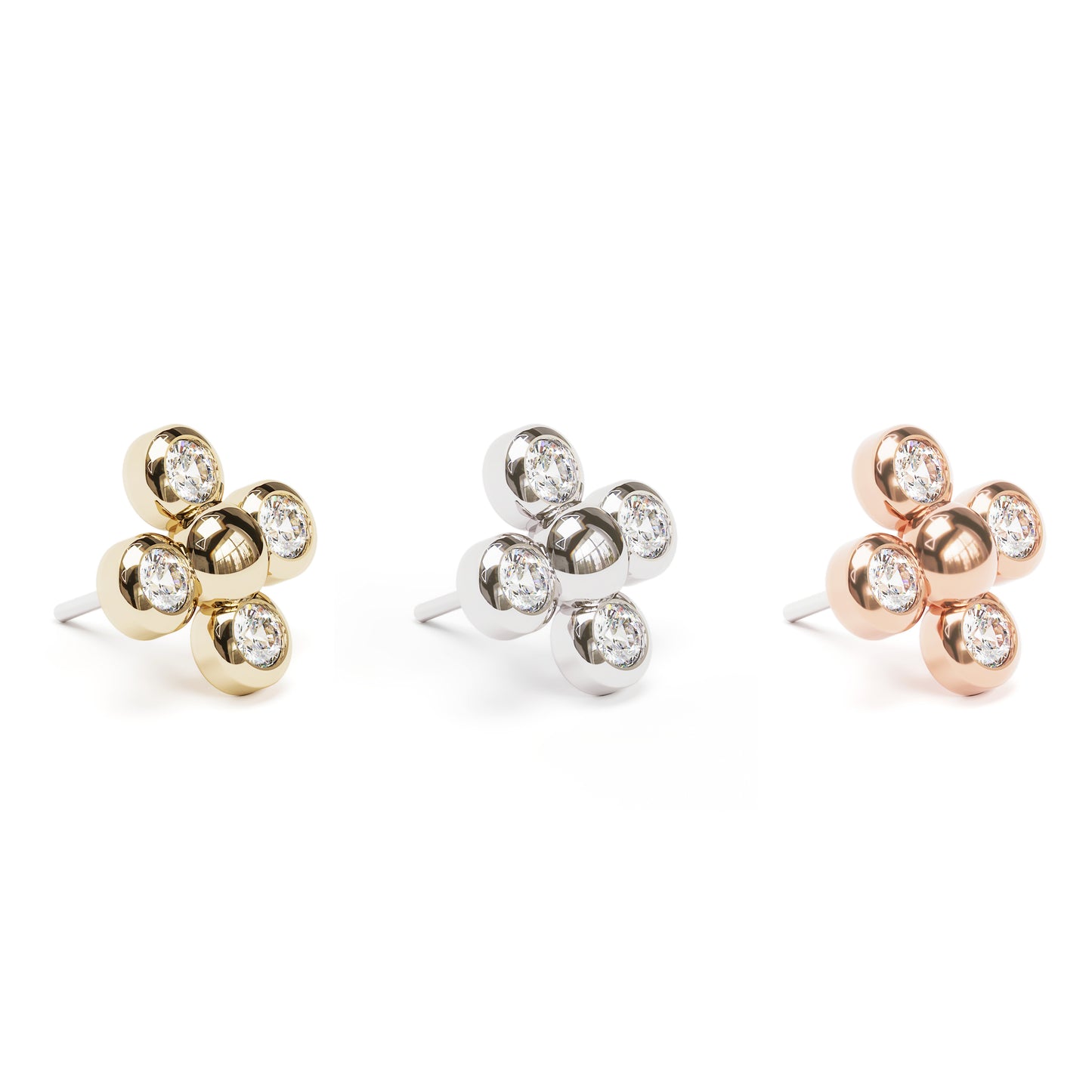 14K Gold Bezel-Set Diamond Threadless End