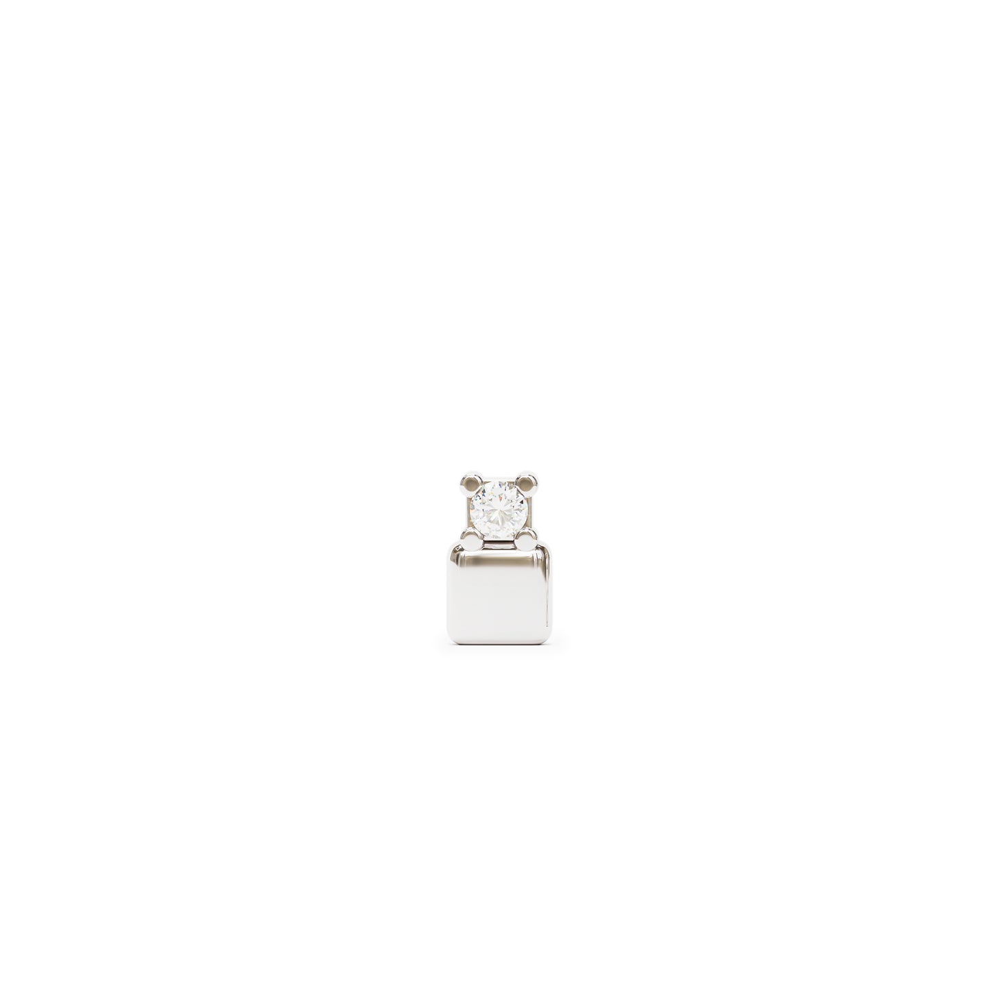14K Gold Prong-Set Diamond Square Threadless End