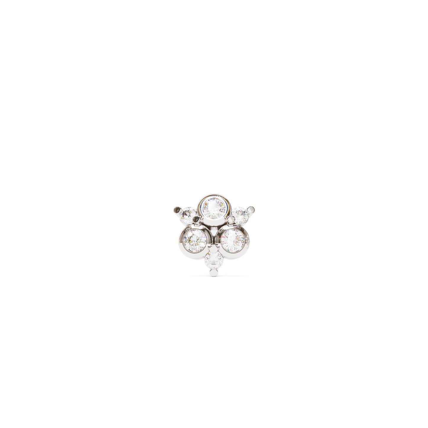 14K Gold Diamond Cluster Threadless End