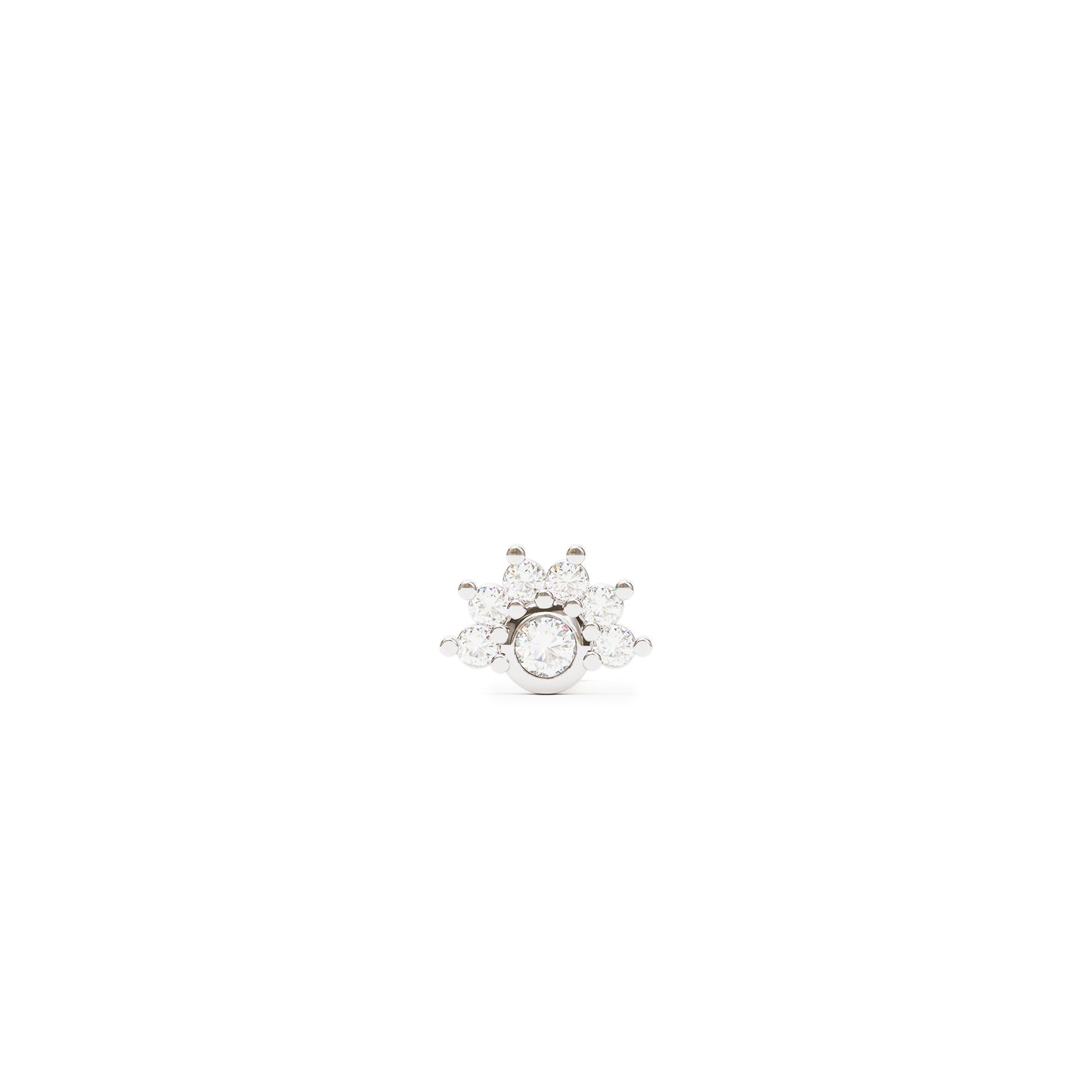 14K Gold Half Pavé Diamond Threadless End