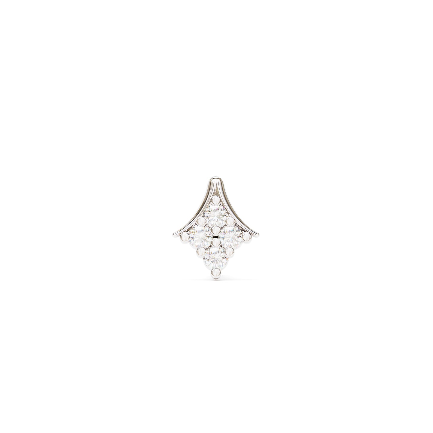 14K Gold Diamond Rhombus Threadless End