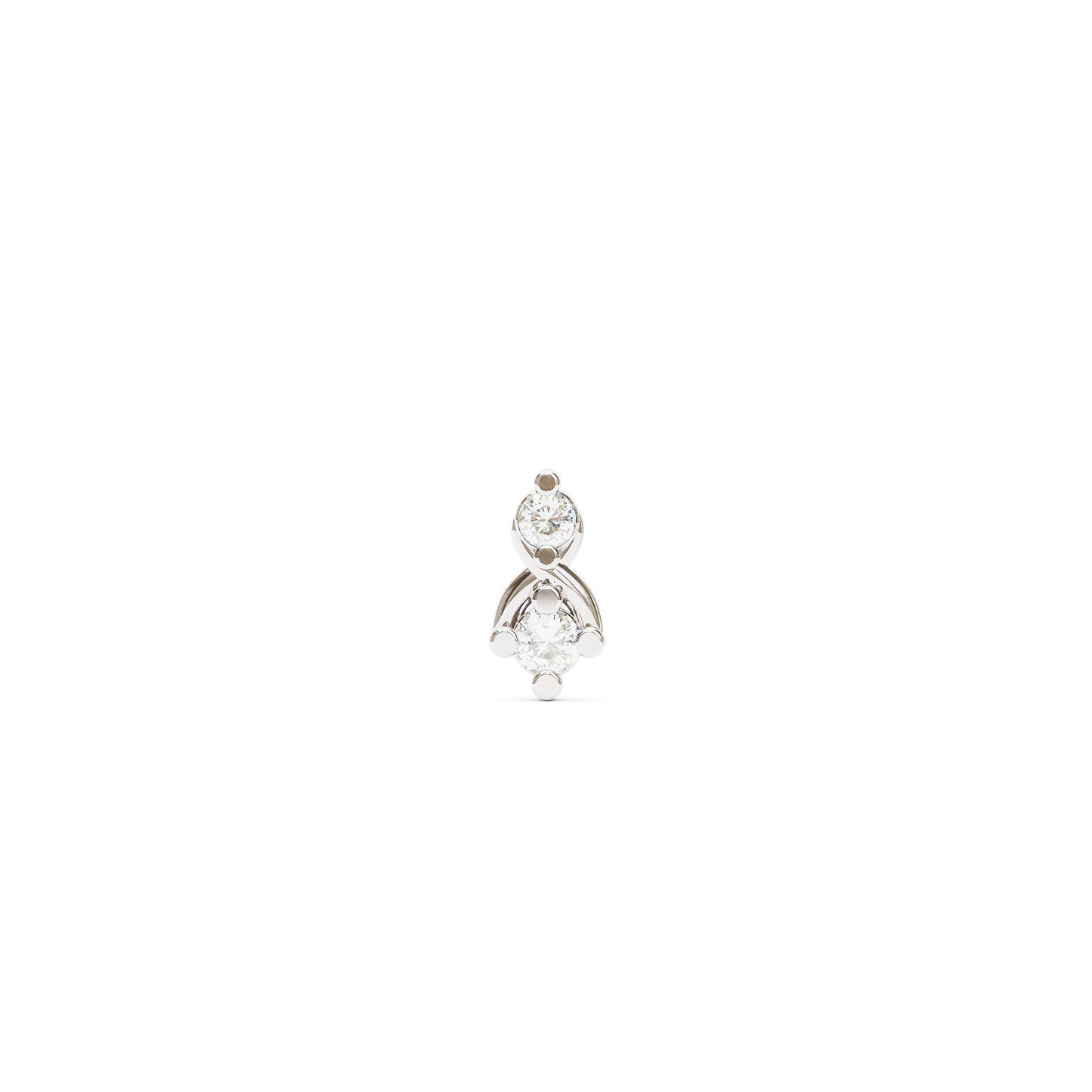 14K Gold Elegant Diamond Threadless End
