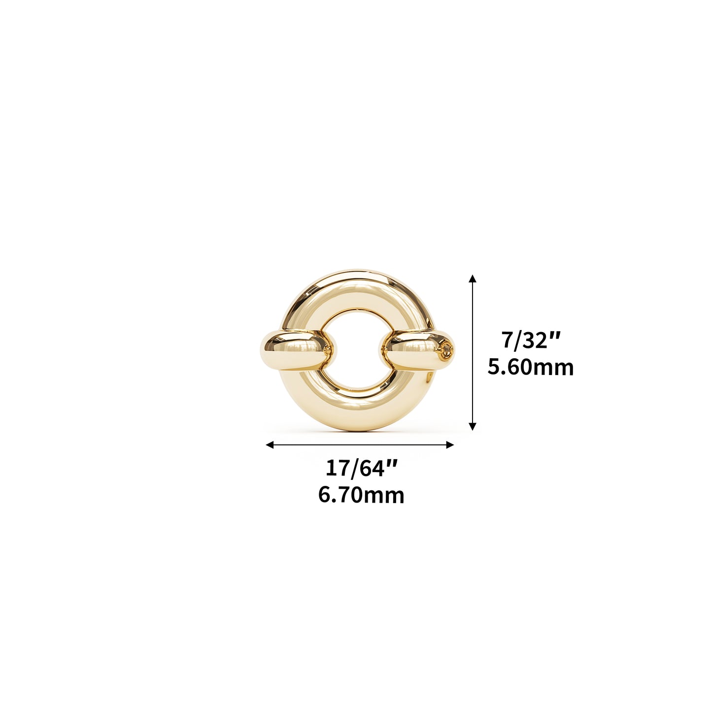 14K Gold Open Circle Threadless End