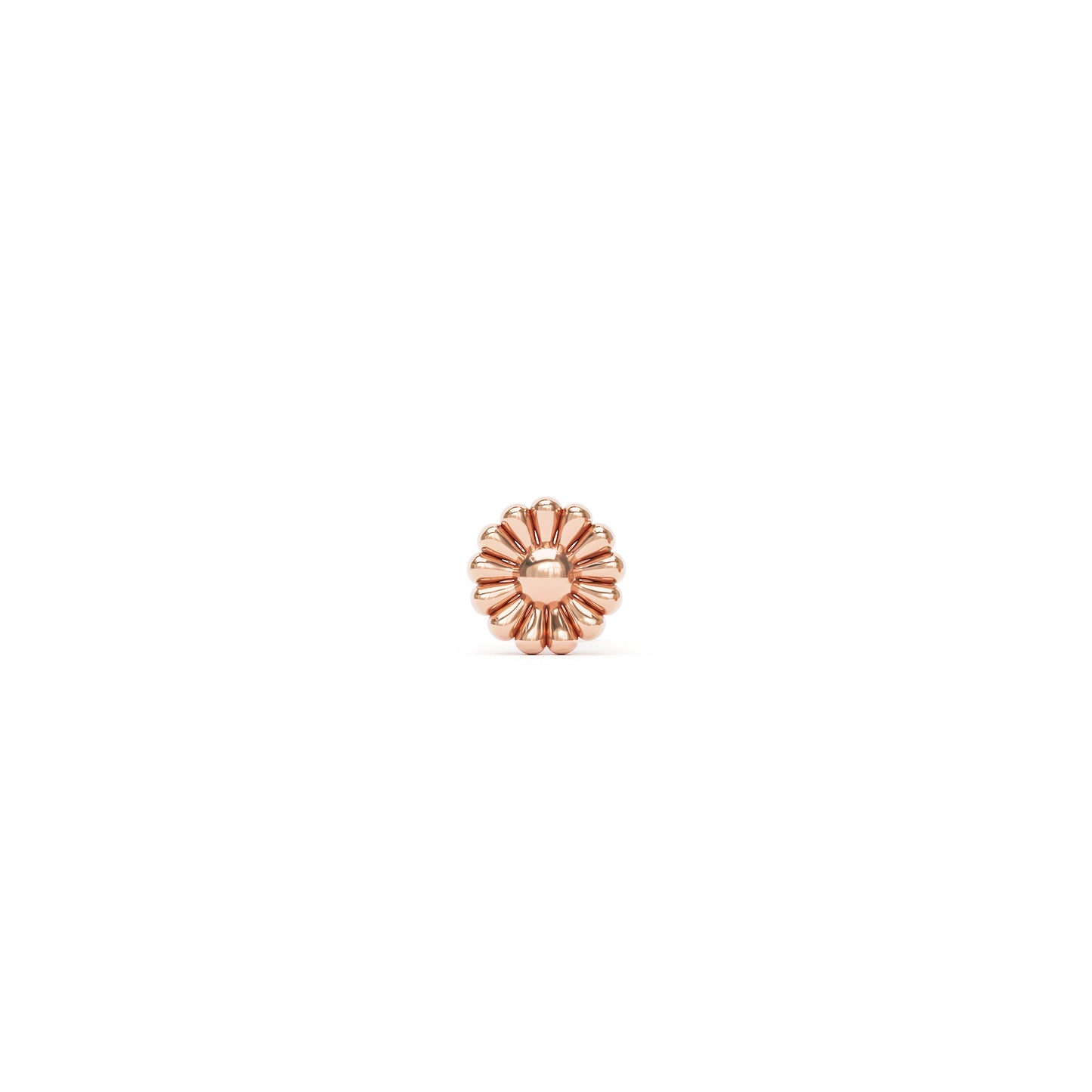 14K Gold Floral Threadless End
