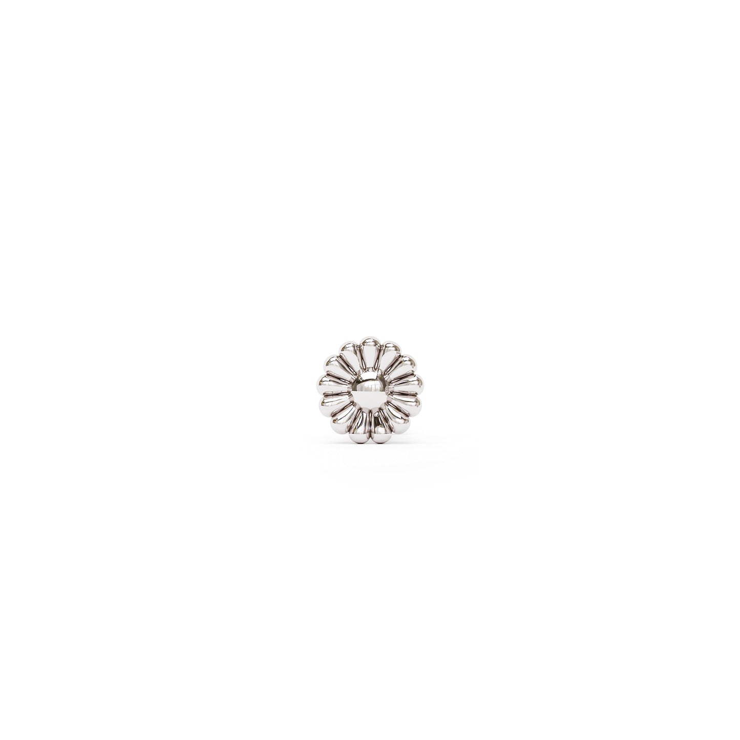 14K Gold Floral Threadless End