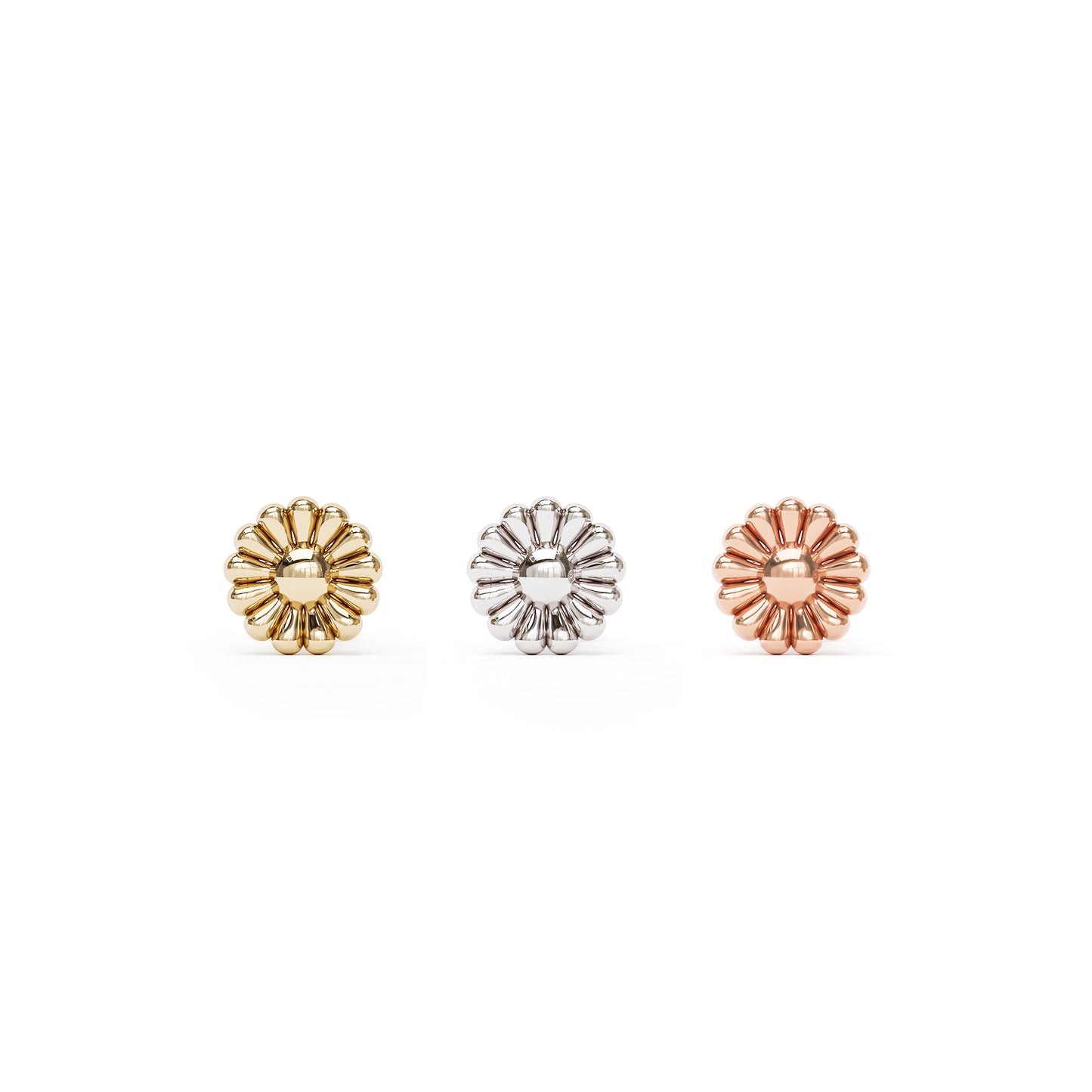 14K Gold Floral Threadless End