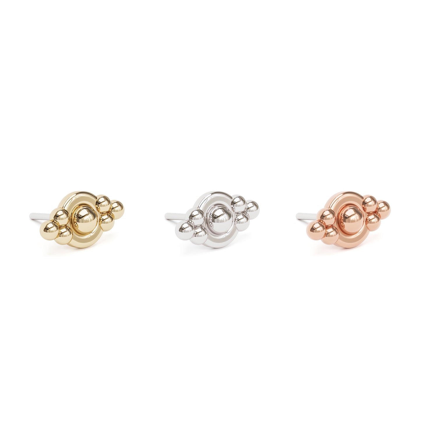 14K Gold Beaded Threadless End