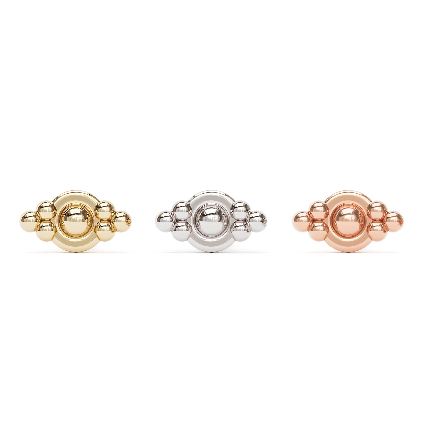 14K Gold Beaded Threadless End