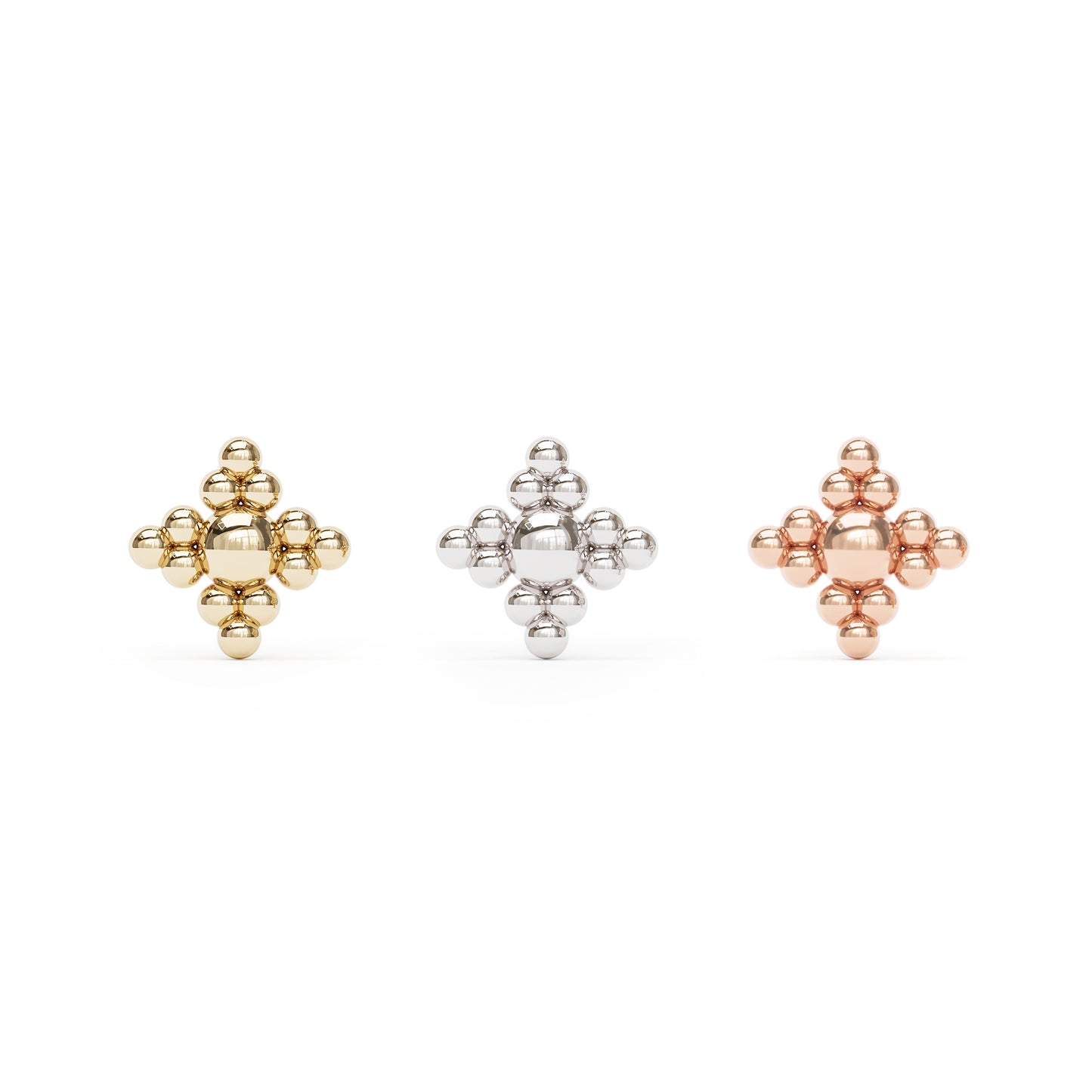 14K Gold Granule Threadless End