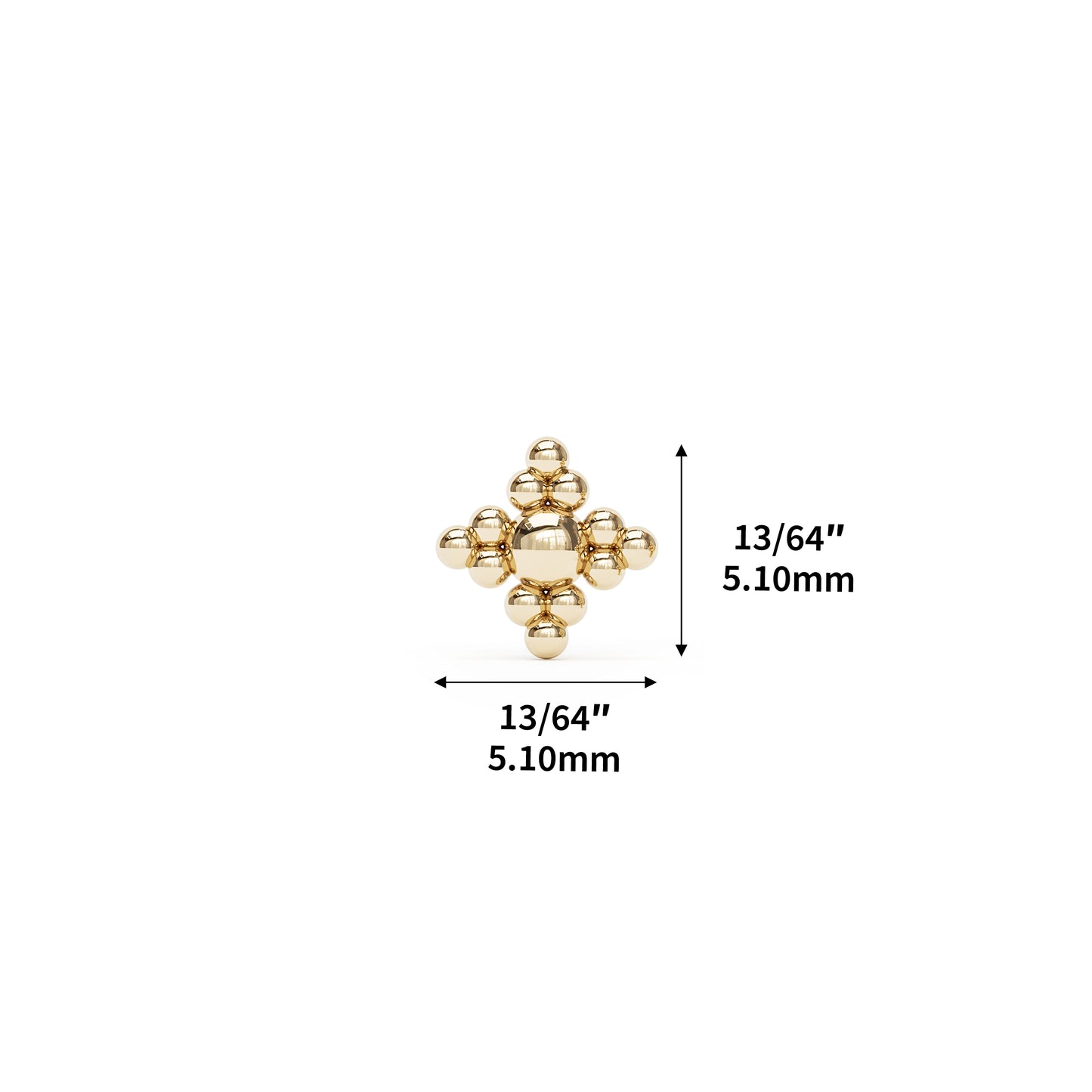 14K Gold Granule Threadless End