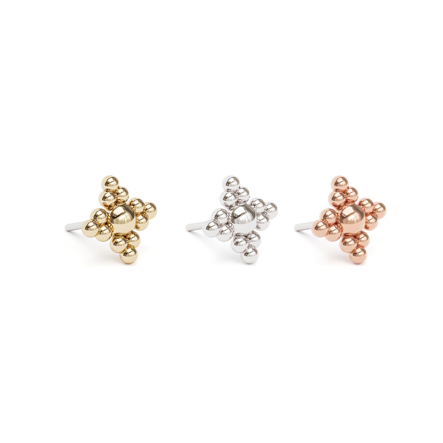 14K Gold Granule Threadless End