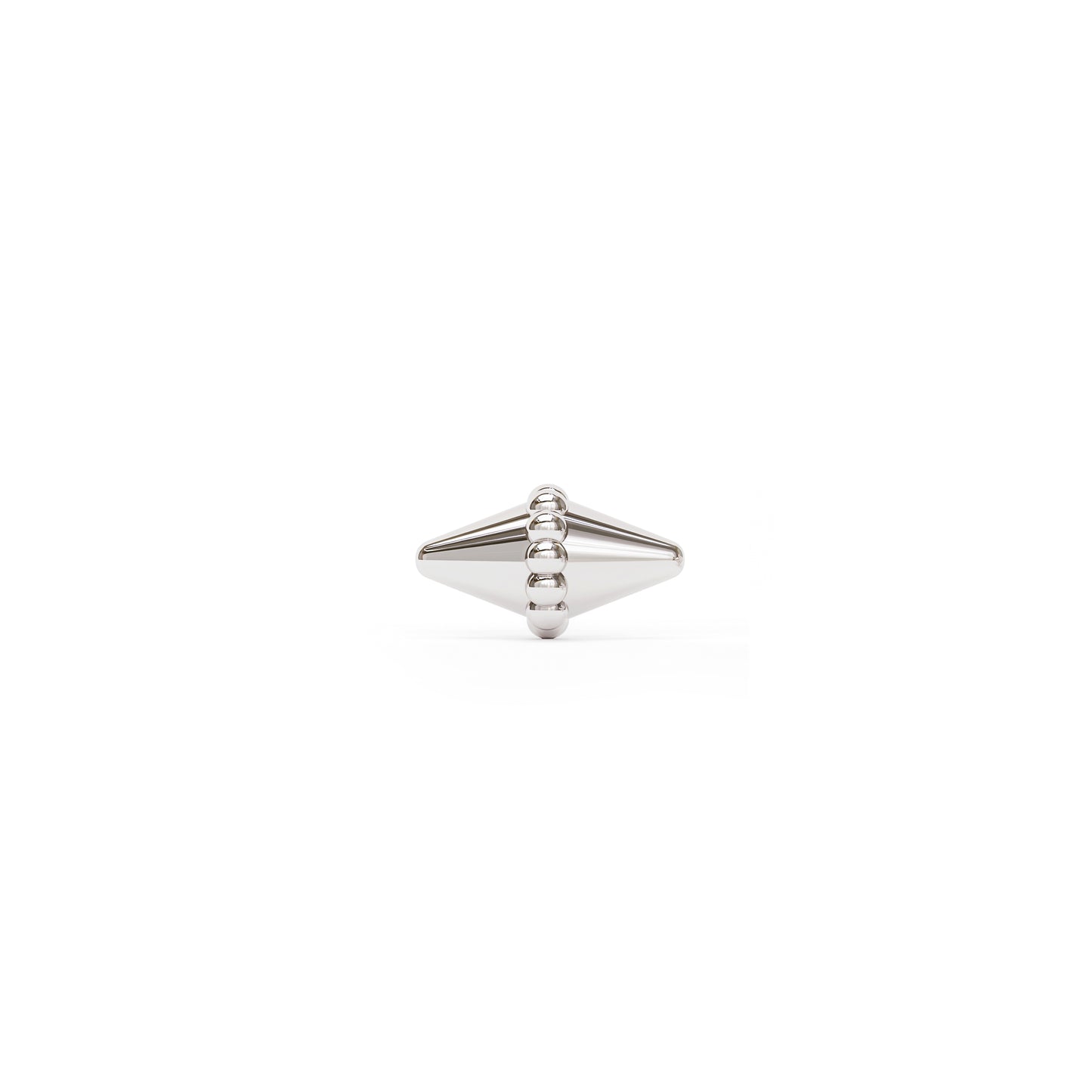 14K Gold Beaded Spike Threadless End