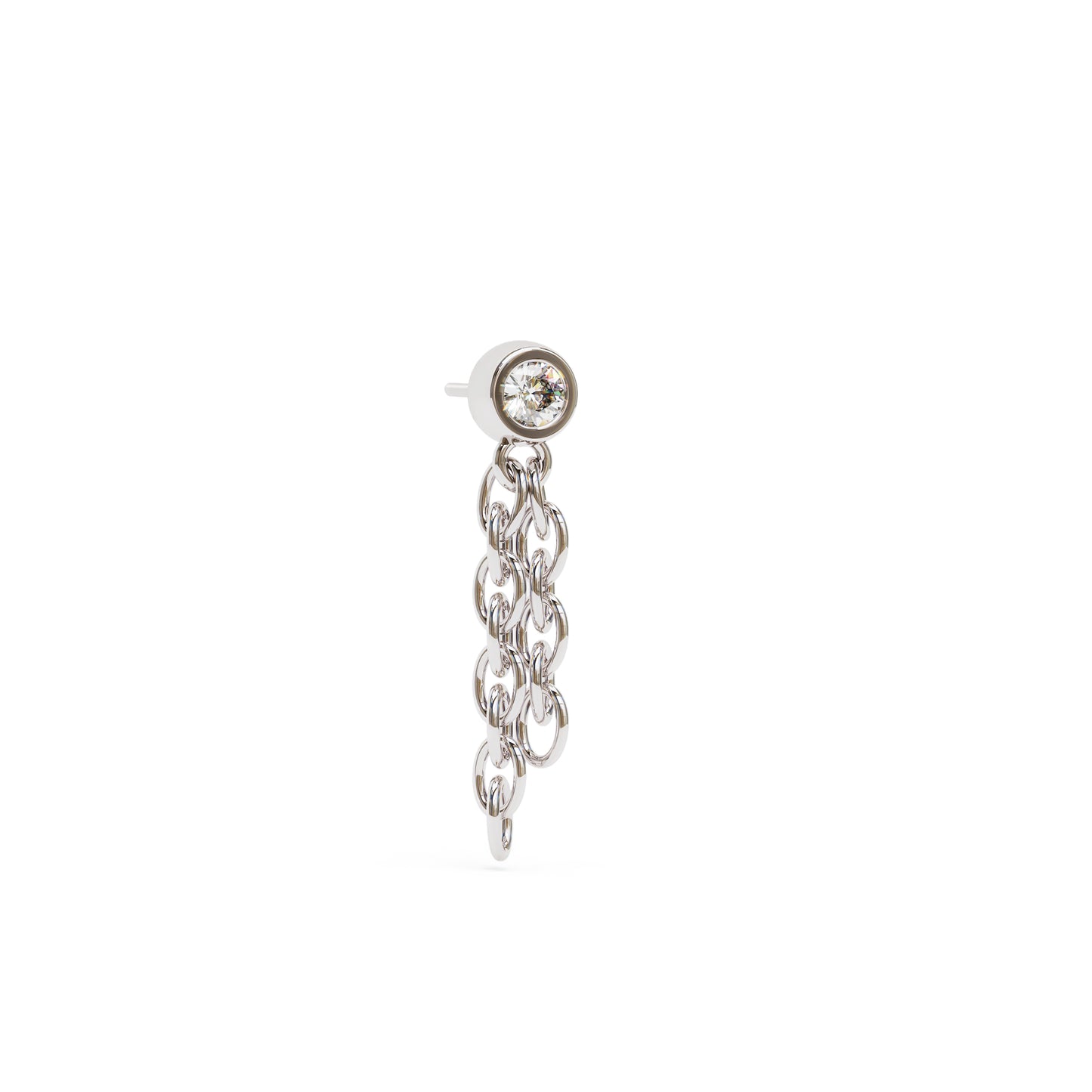 14K Gold Diamond Chain Dangle Threadless End