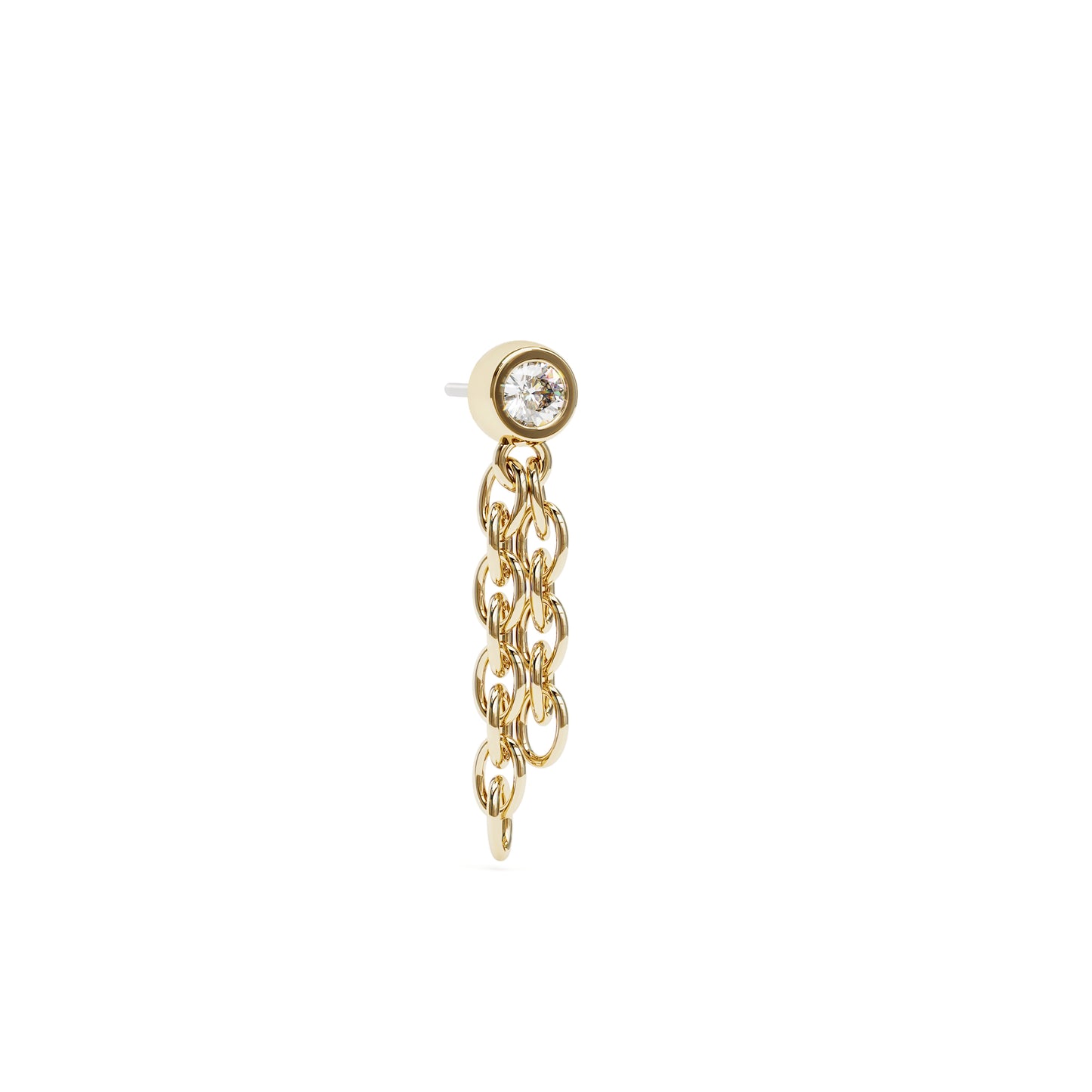 14K Gold Diamond Chain Dangle Threadless End