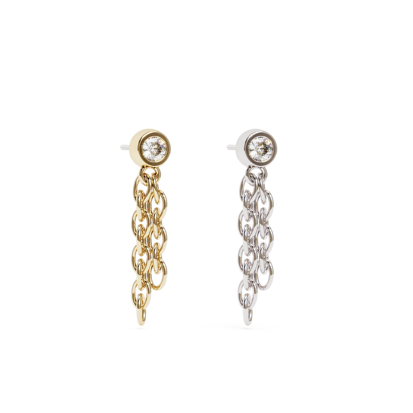 14K Gold Diamond Chain Dangle Threadless End