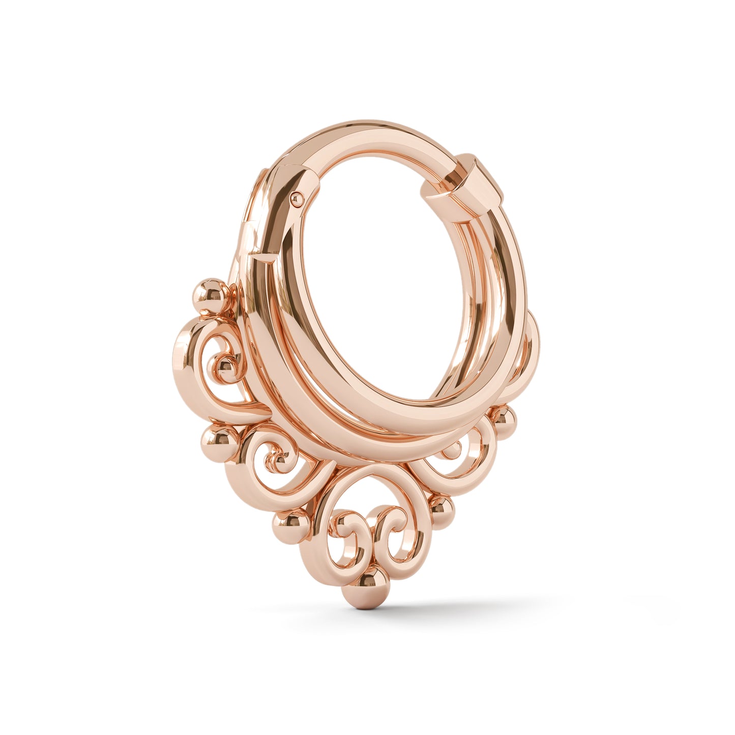 Solid Gold Stacked Tribal Clicker Hoop