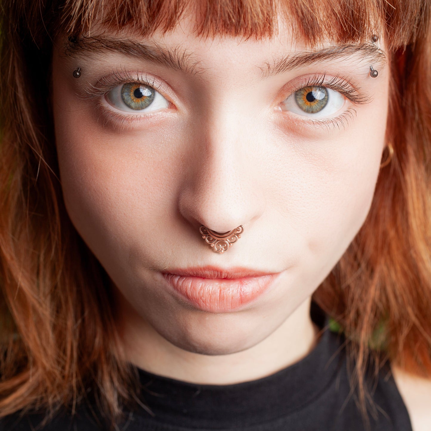 Solid Gold Stacked Tribal Clicker Hoop