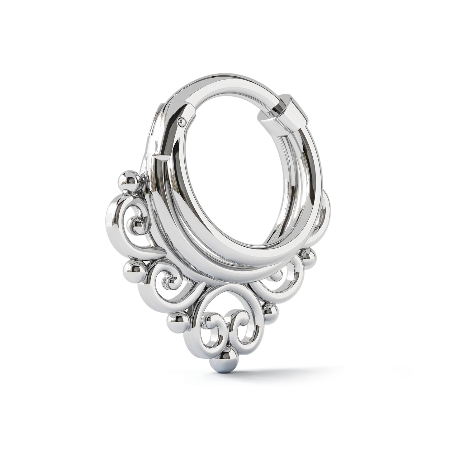Solid Gold Stacked Tribal Clicker Hoop