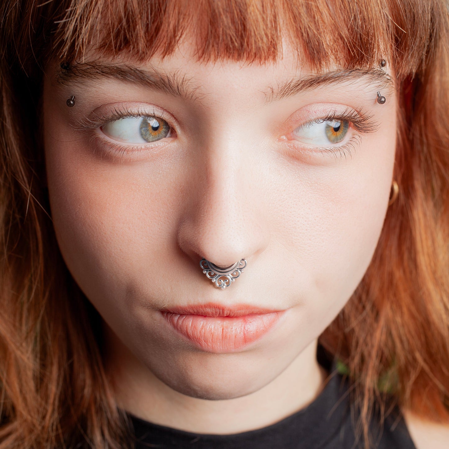 Solid Gold Stacked Tribal Clicker Hoop