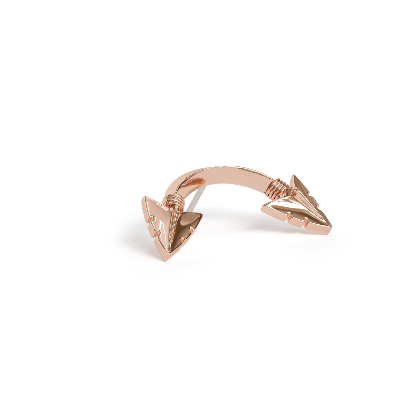 14K Gold Curved Arrowhead Threadless End