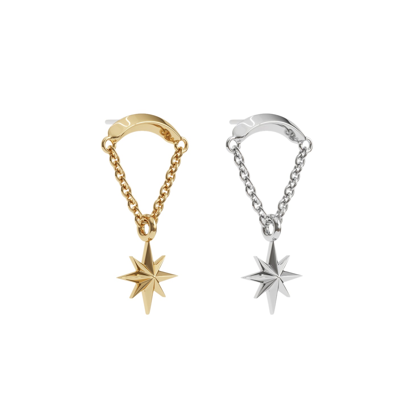 14K Gold Starburst Chain Threadless End