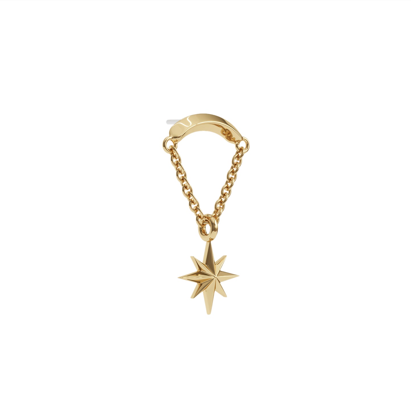 14K Gold Starburst Chain Threadless End