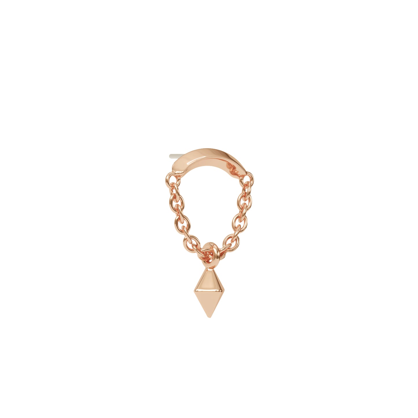14K Gold Pyramid Chain Threadless End