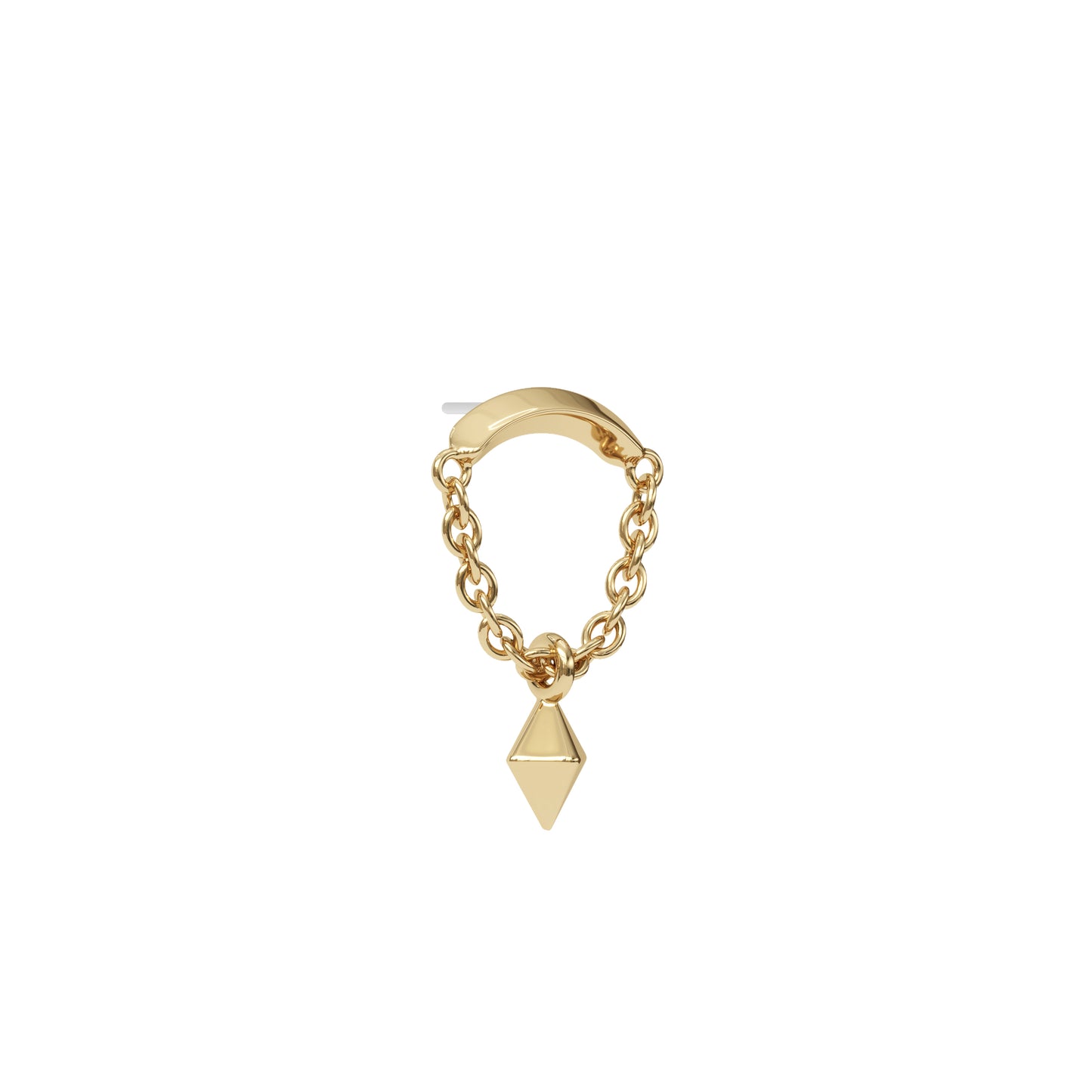 14K Gold Pyramid Chain Threadless End