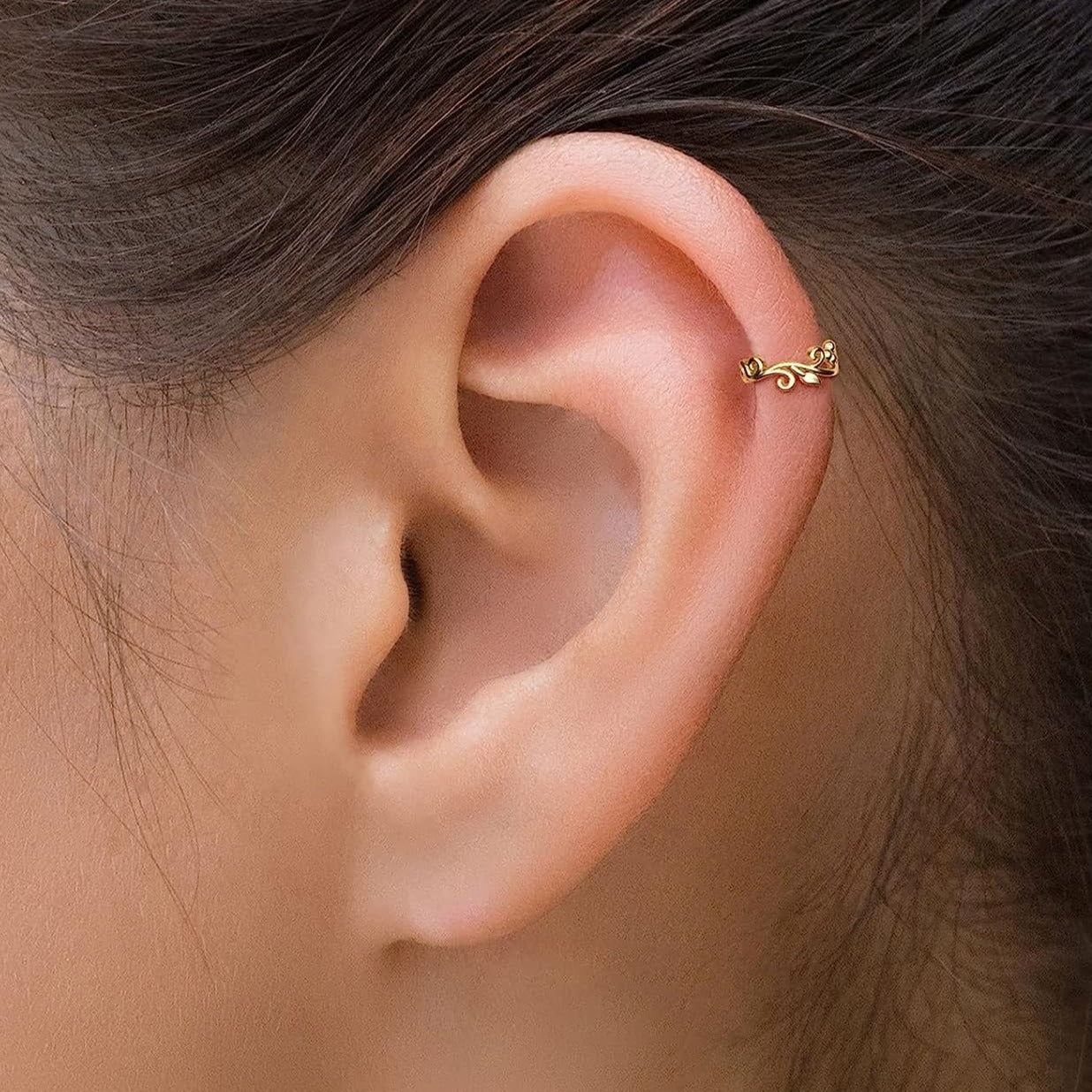 Solid Gold Leaf Seamless Hoop