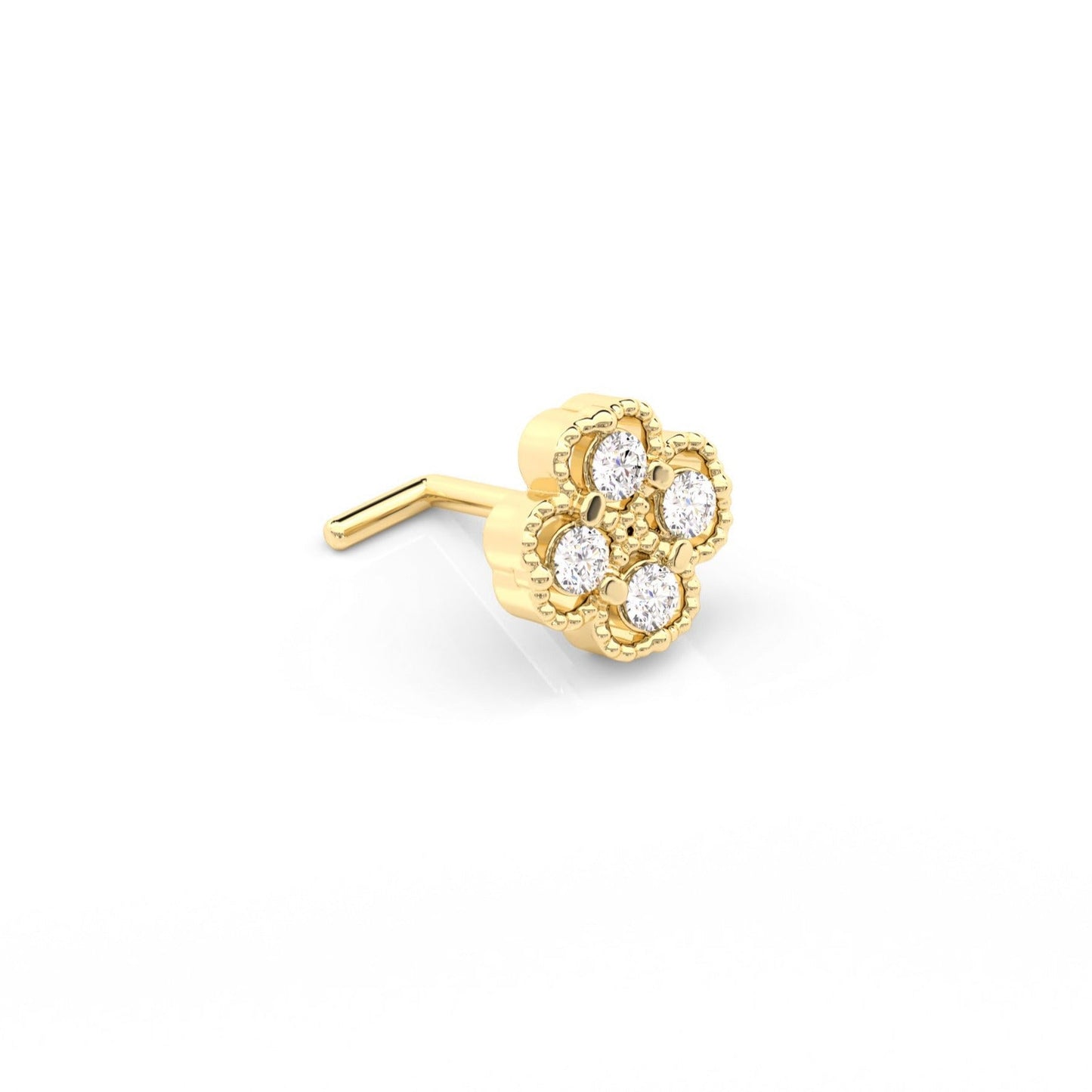 14K Gold Diamond Nose Stud