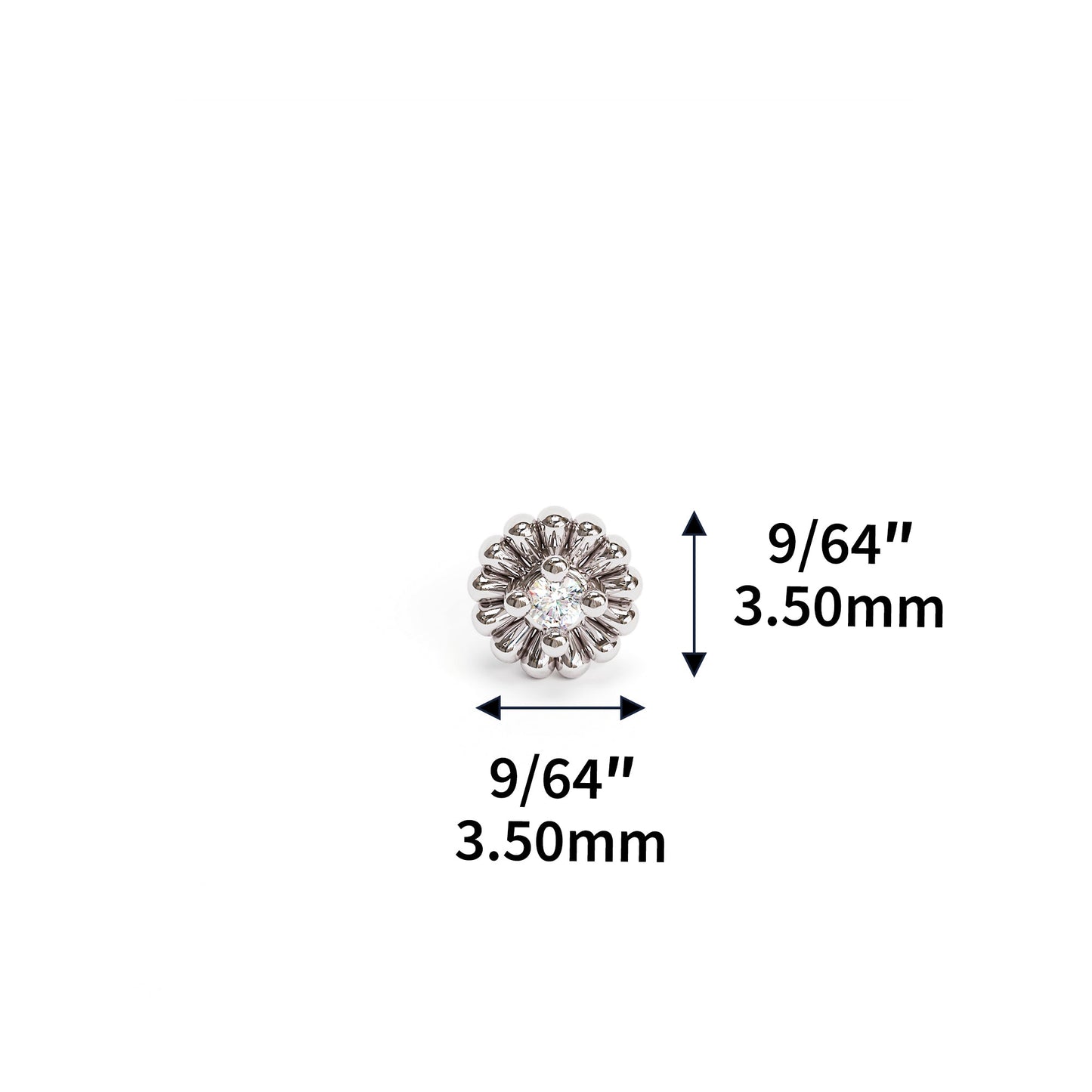 14K Gold Diamond Abstract Floral Stud