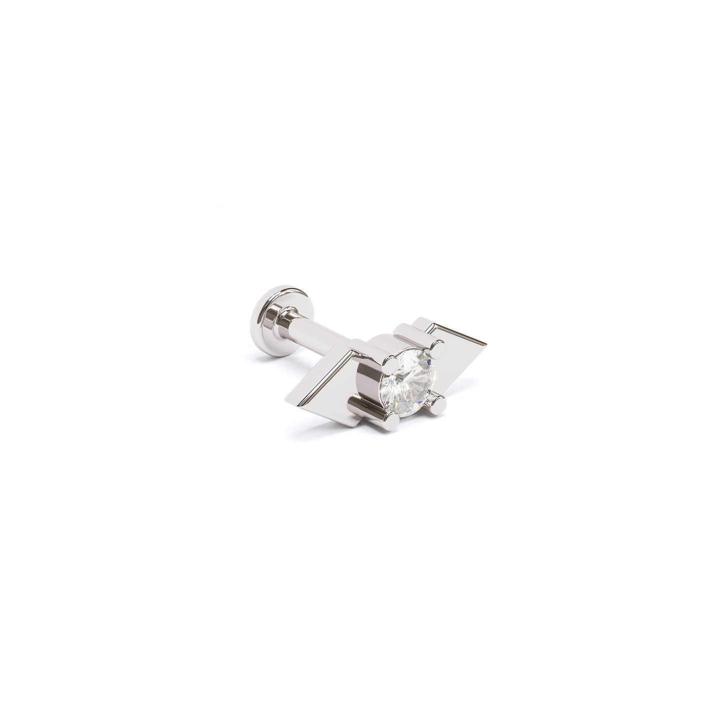 14K Gold Diamond Double Spike Stud