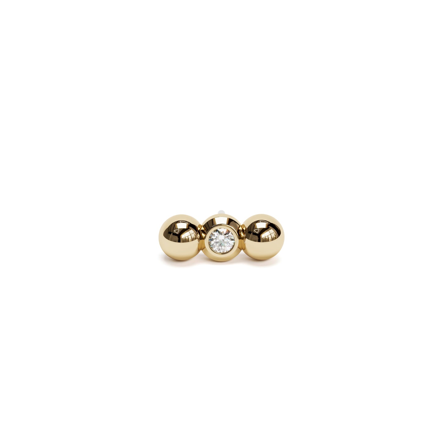 14K Gold Tiny Diamond Climber Stud