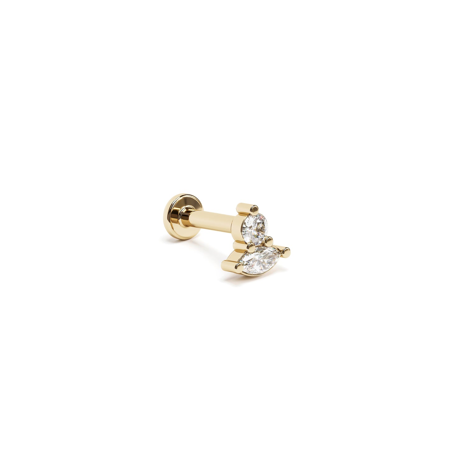 14K Gold Multi-Shape Diamond Stud