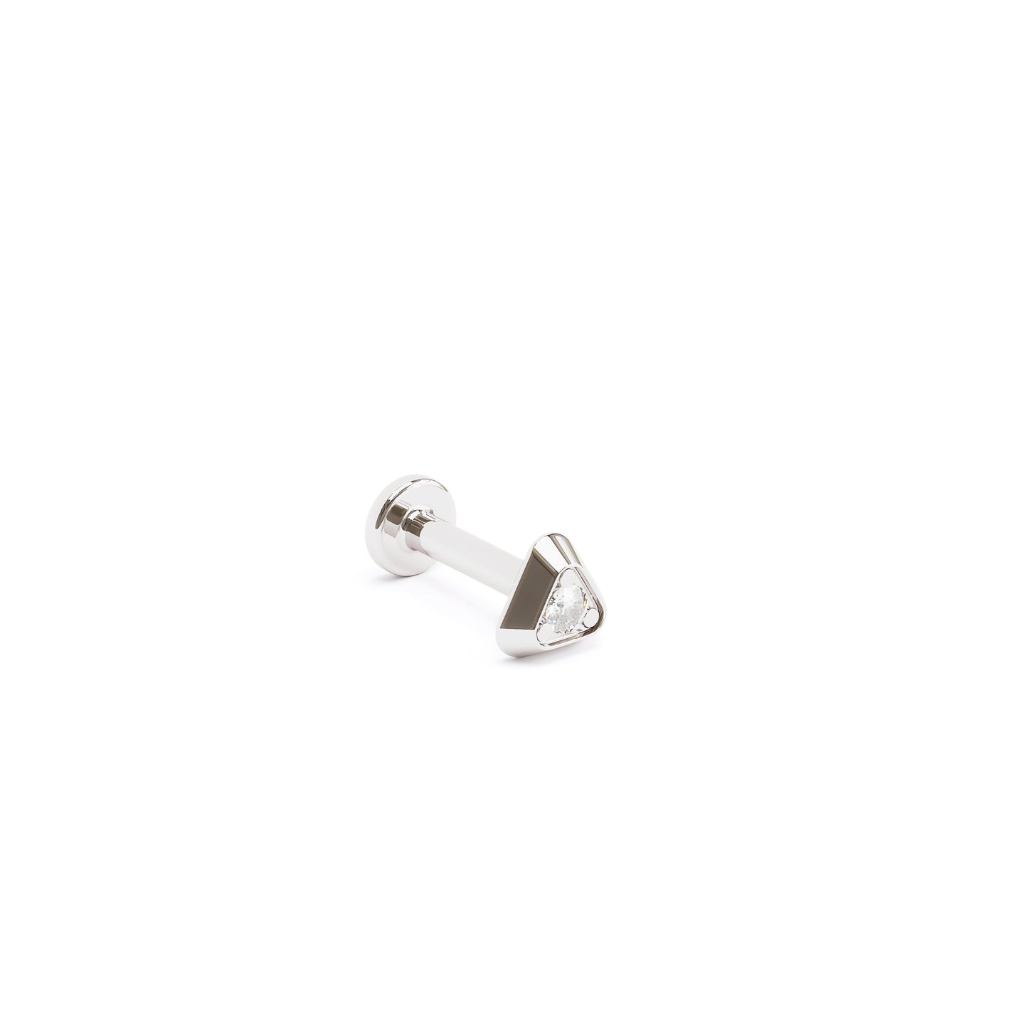 Tiny 14K Gold Diamond Triangle Stud