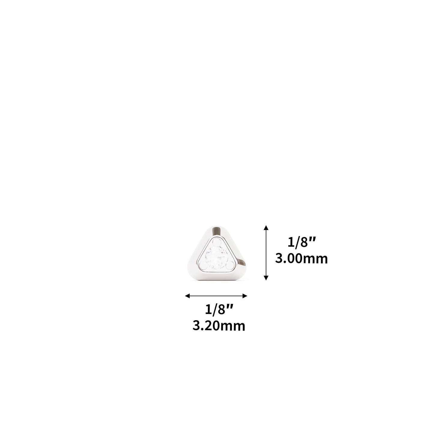 Tiny 14K Gold Diamond Triangle Stud