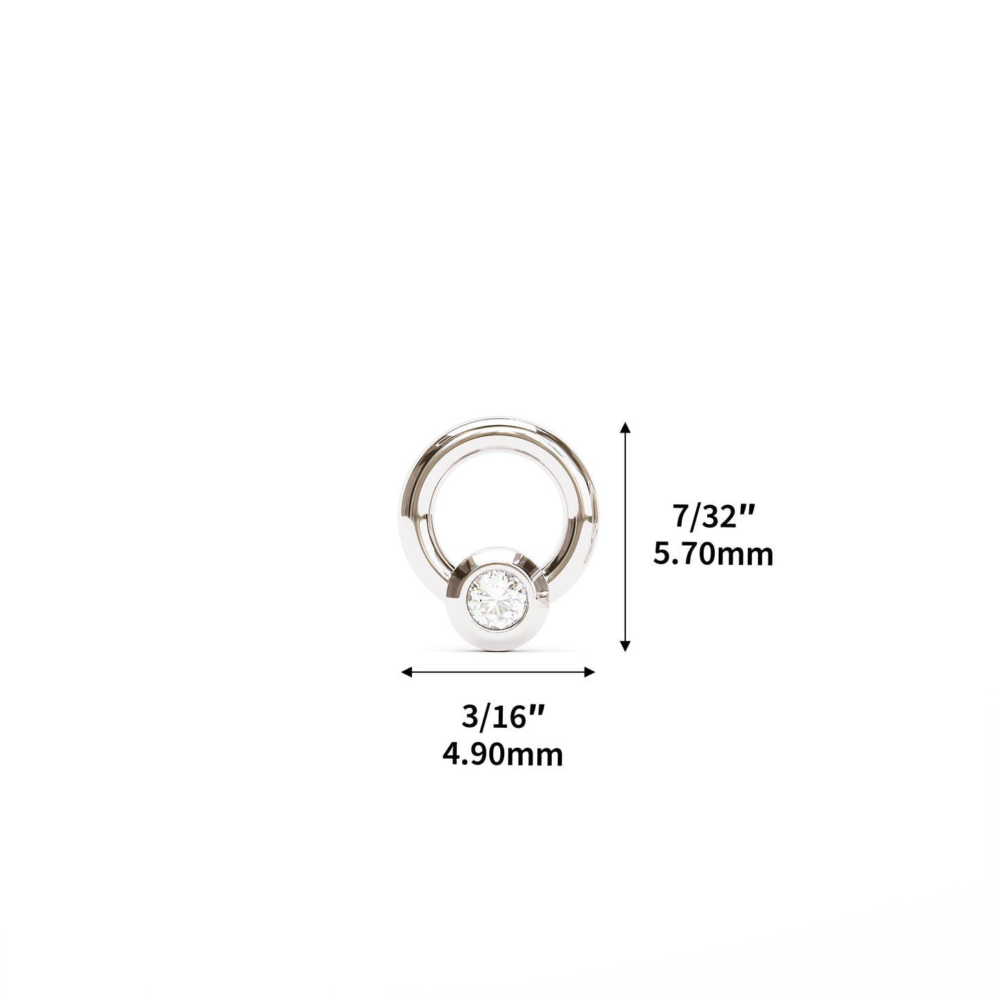 14K Gold Bezel-Set Diamond Open Circle Stud