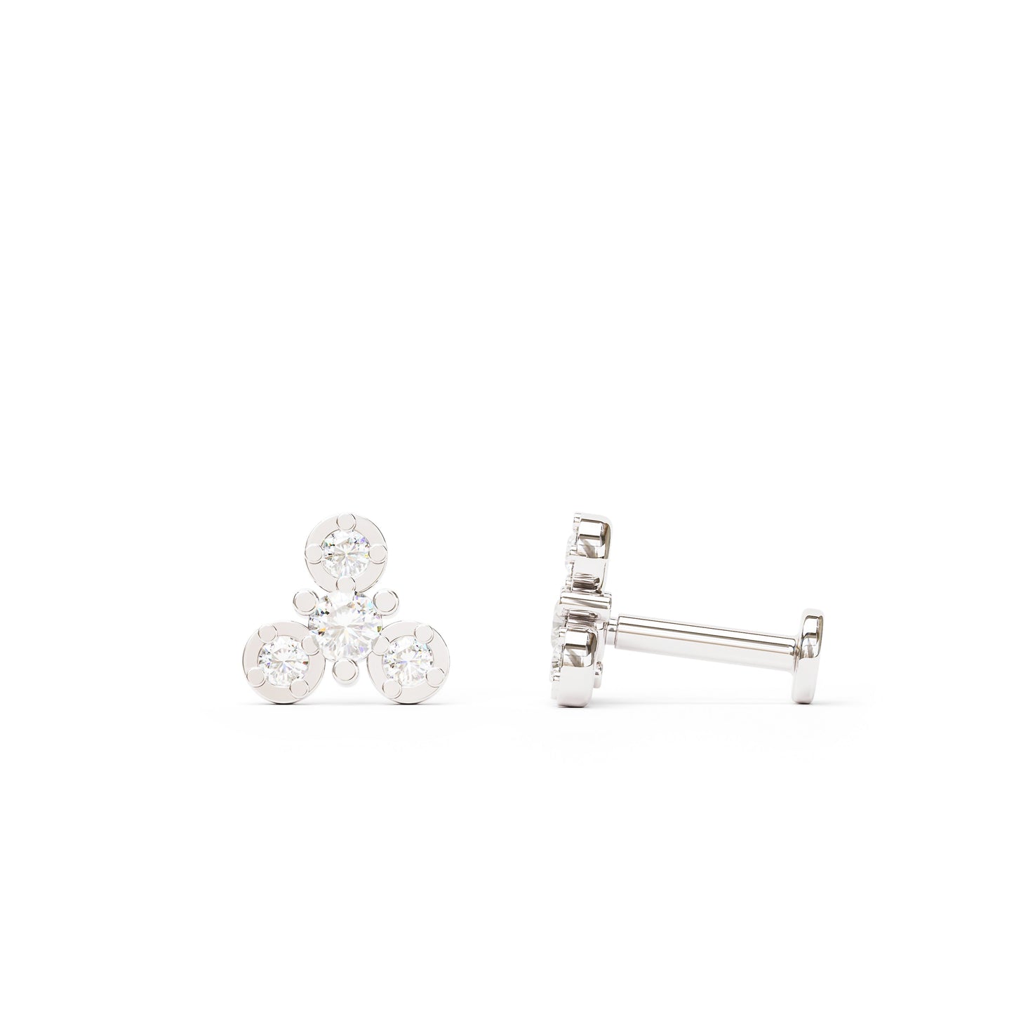 14K Gold Diamond Wheel Stud