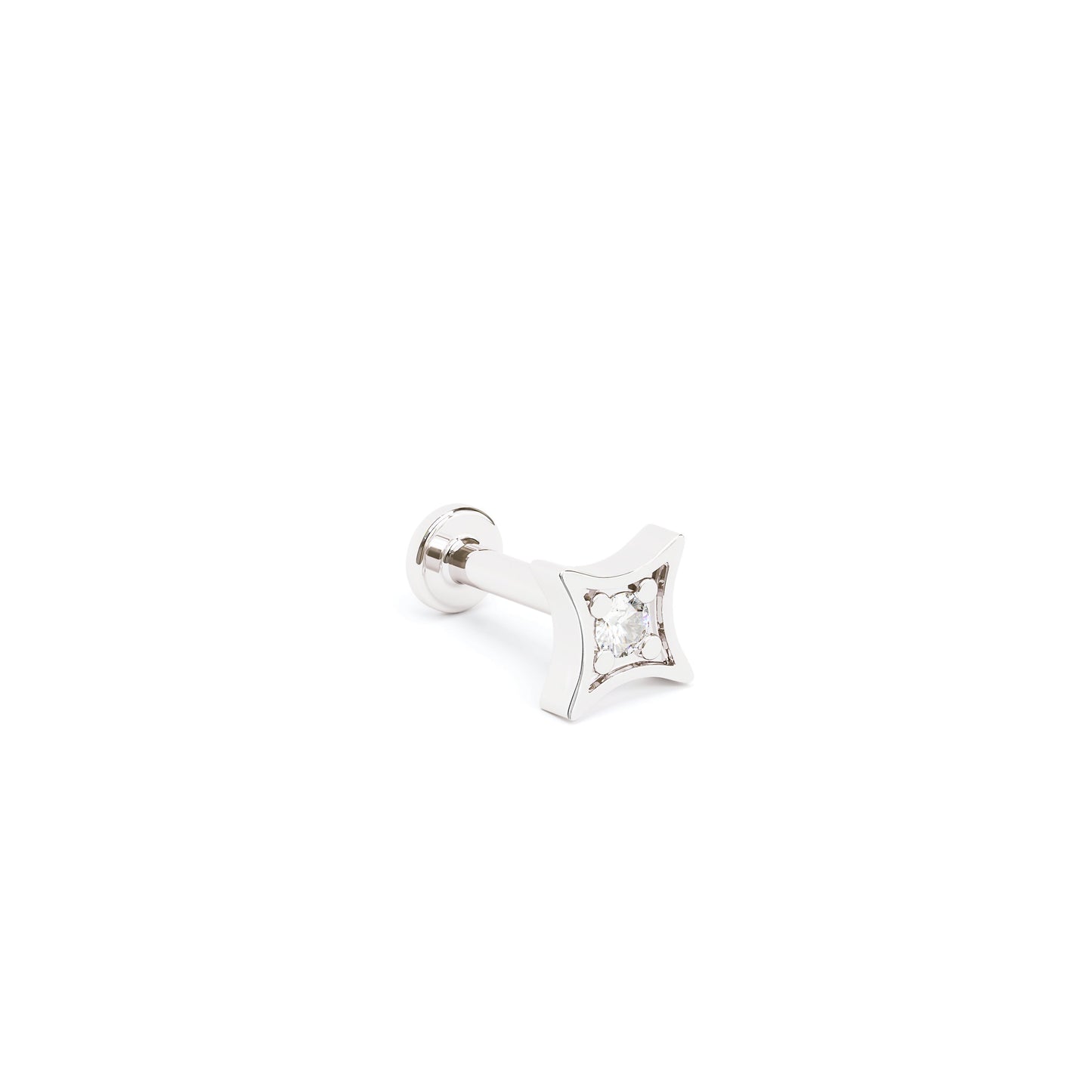 14K Gold Diamond Starburst Stud