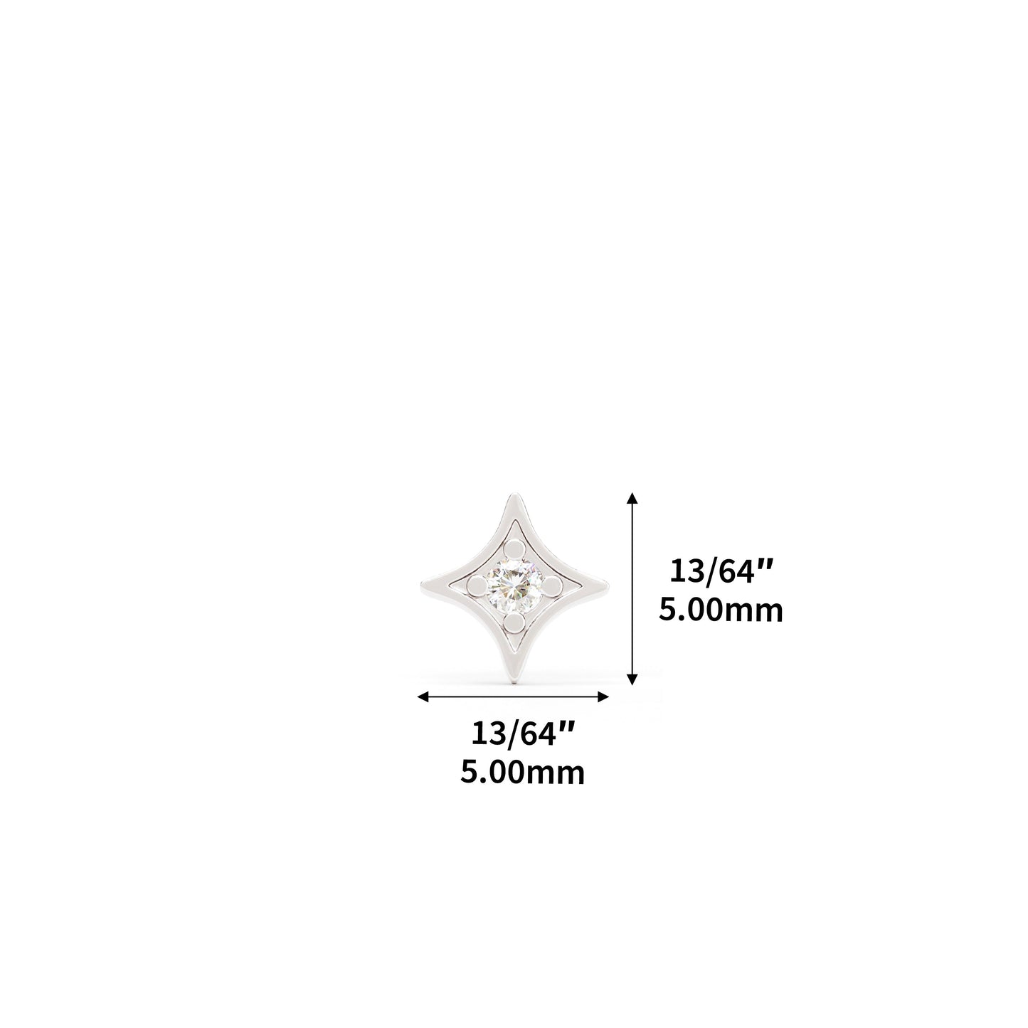 14K Gold Diamond Starburst Stud