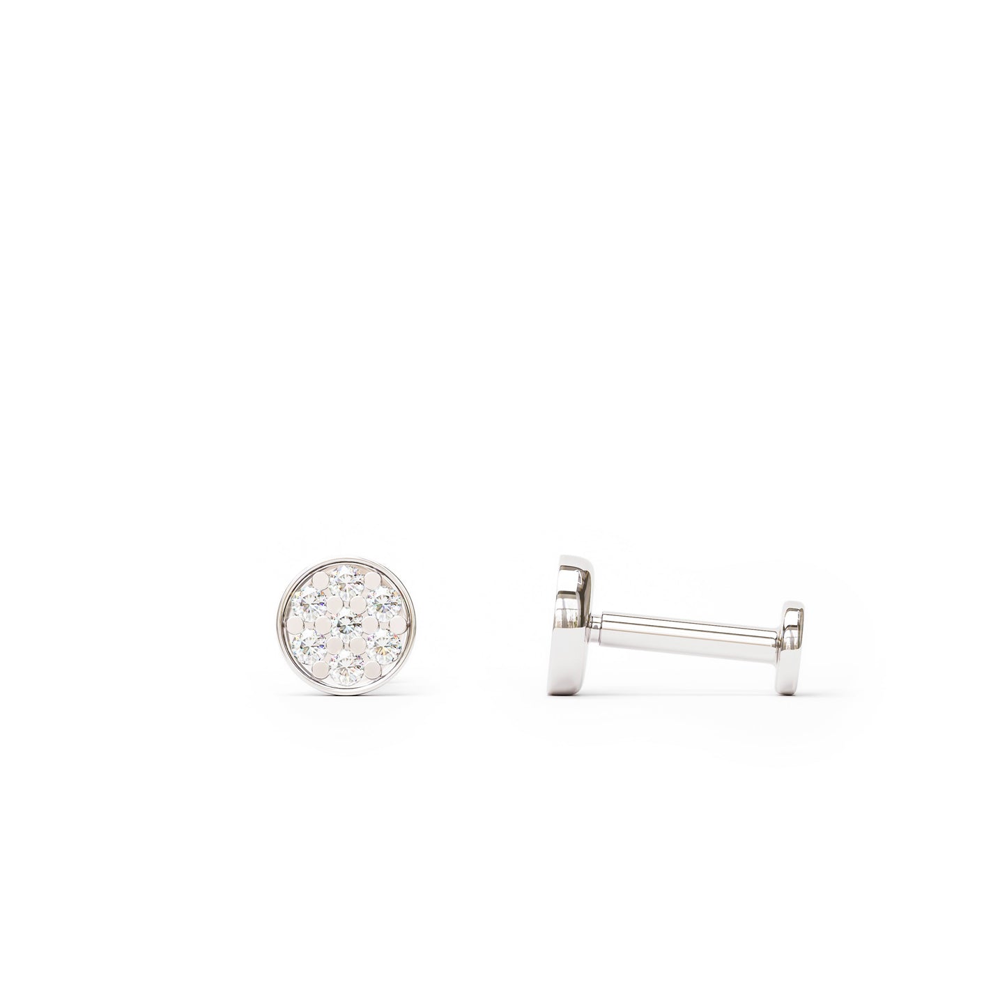 Round 14K Gold Diamond Stud