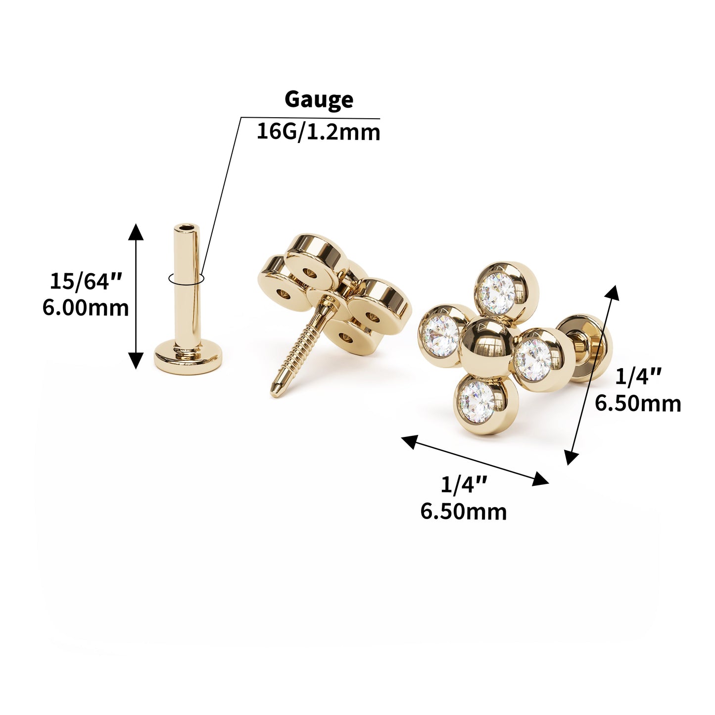 14K Gold Bezel-Set Diamond Stud