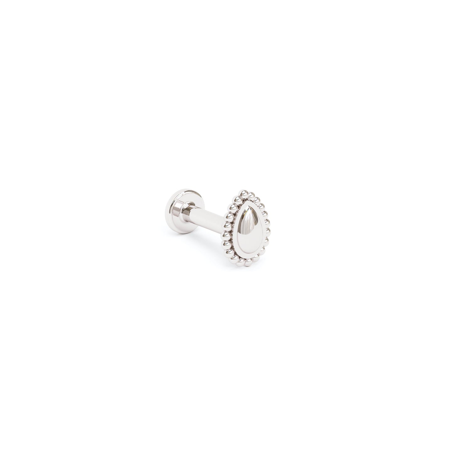 14K Gold Beaded Teardrop Stud