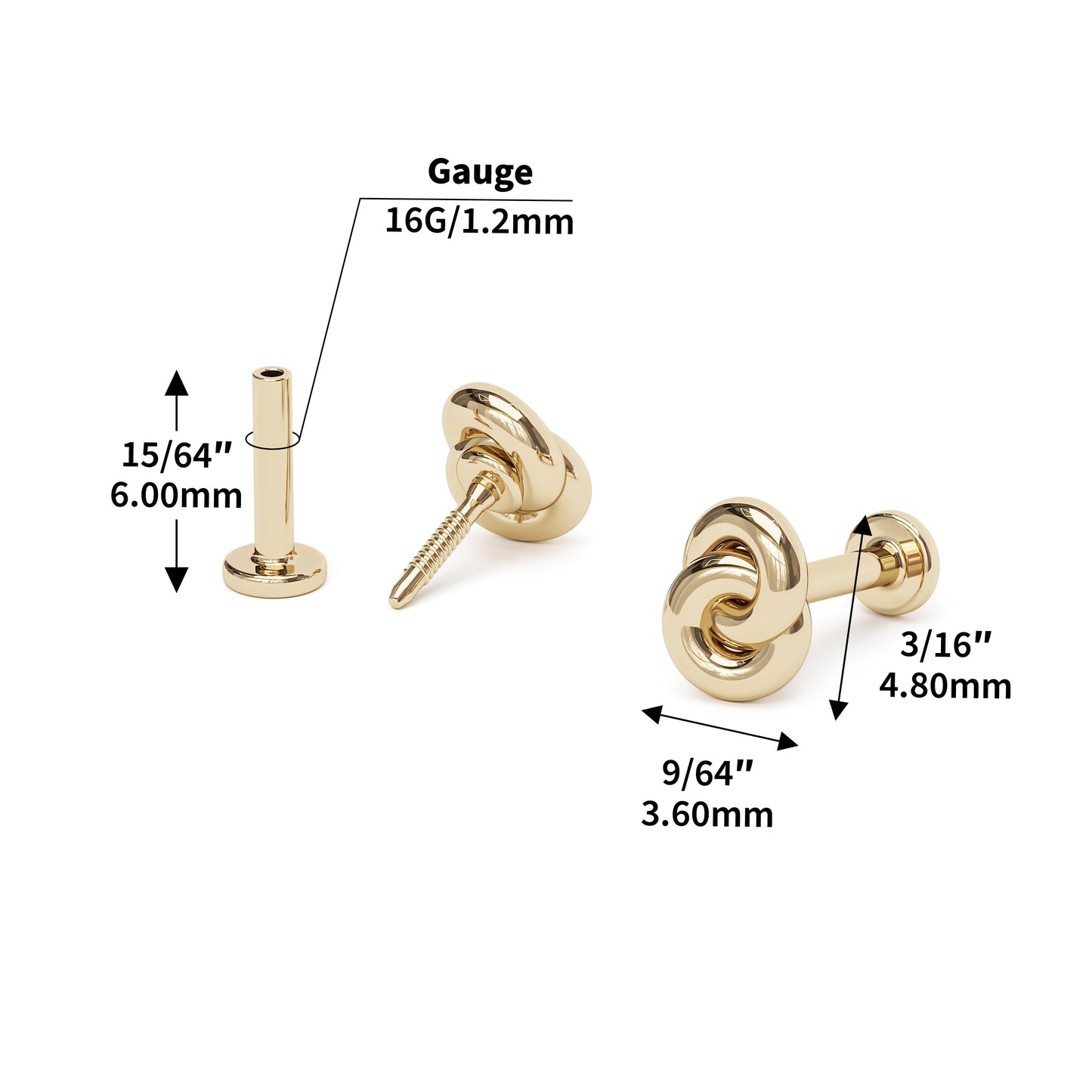 14K Gold Infinity Knot Stud