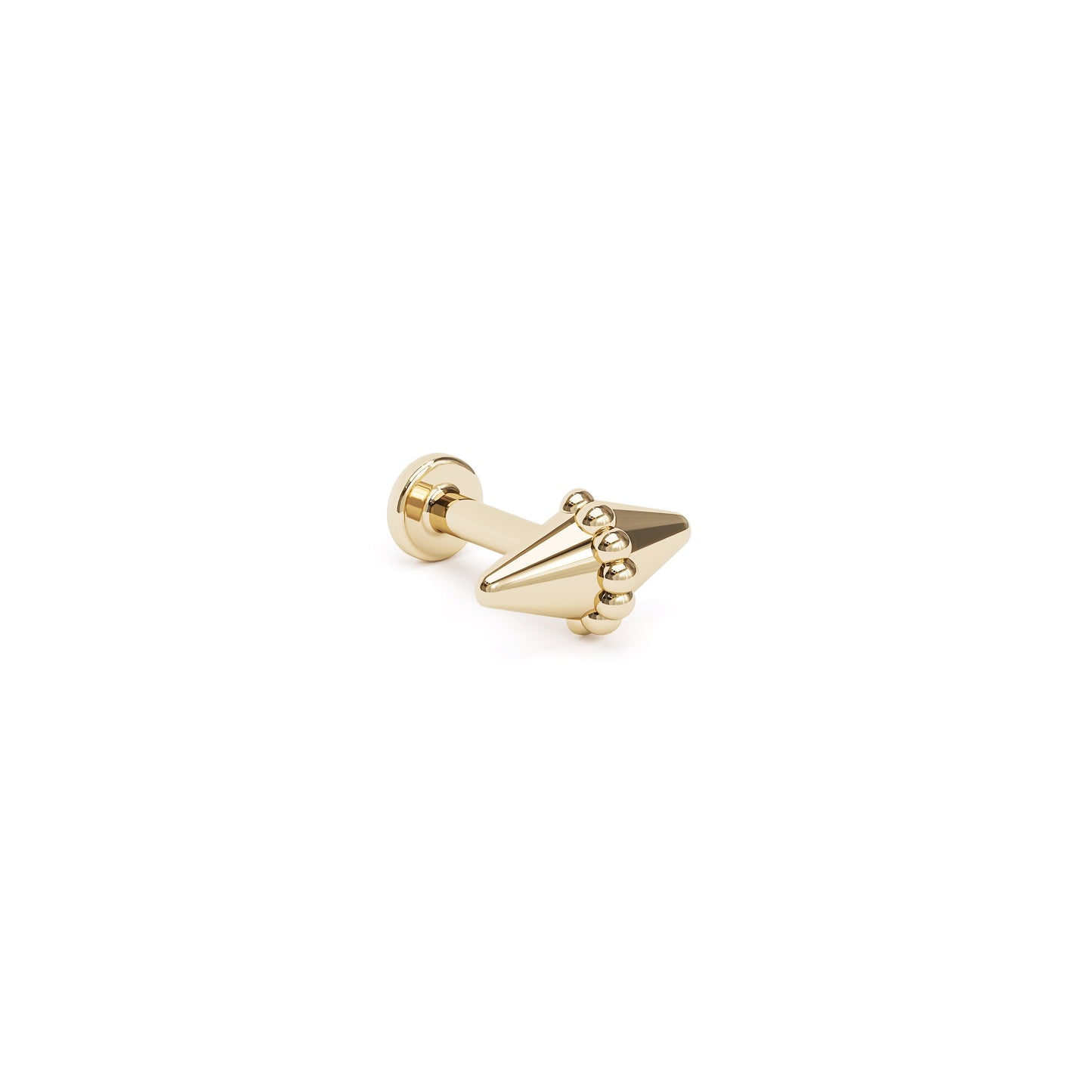 14K Gold Beaded Spike Stud