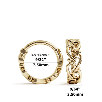 Solid Gold Statement Clicker Hoop