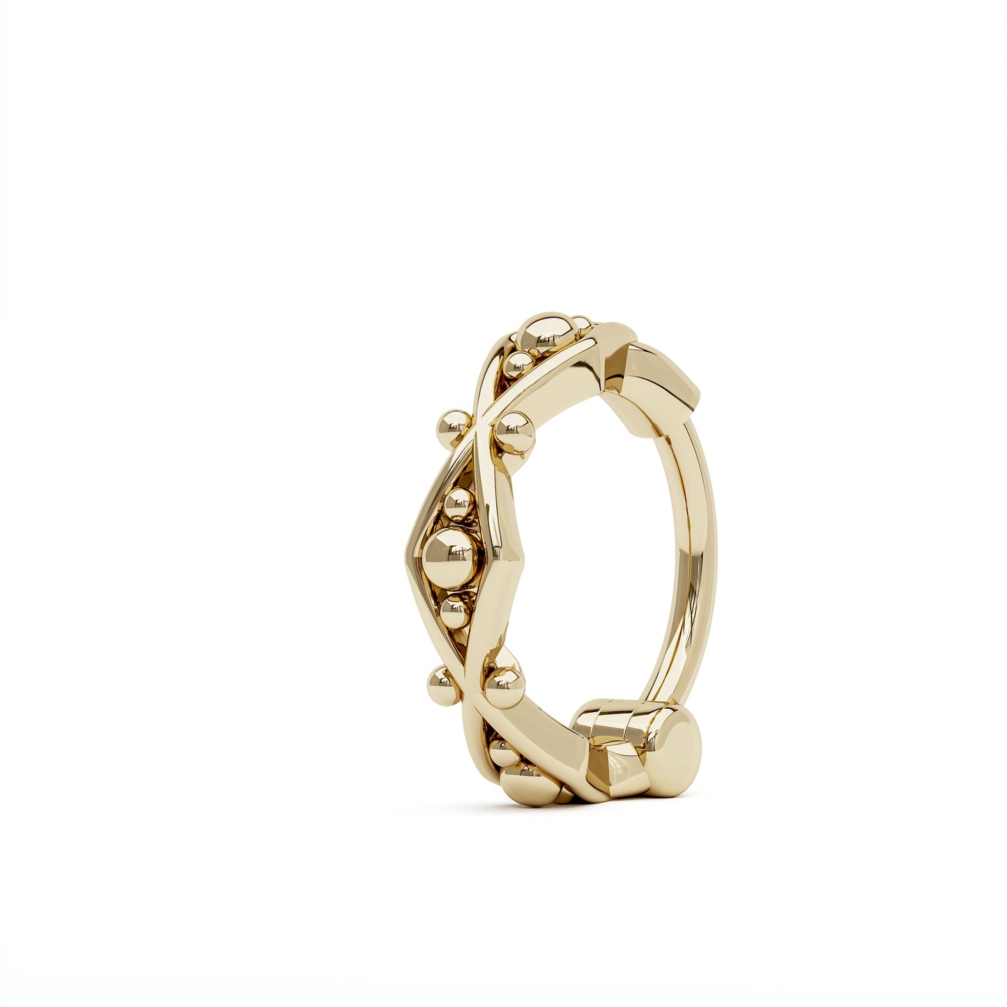 Solid Gold Geometric Clicker Hoop