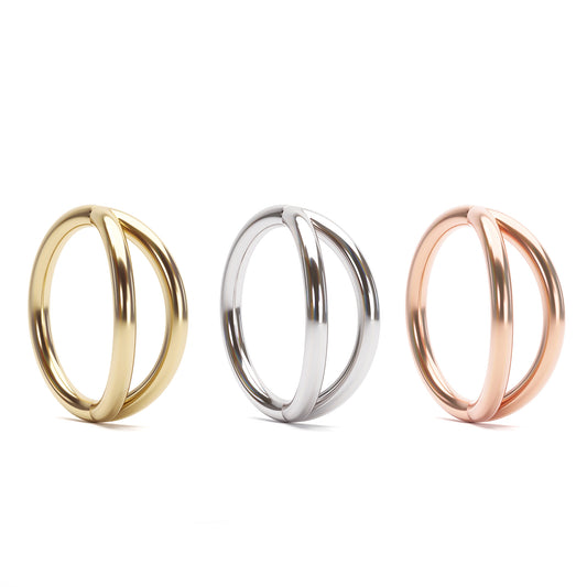 Solid Gold Double Illusion Seamless Hoop